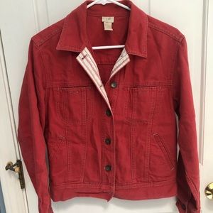 J. Jill Red Denim Jacket